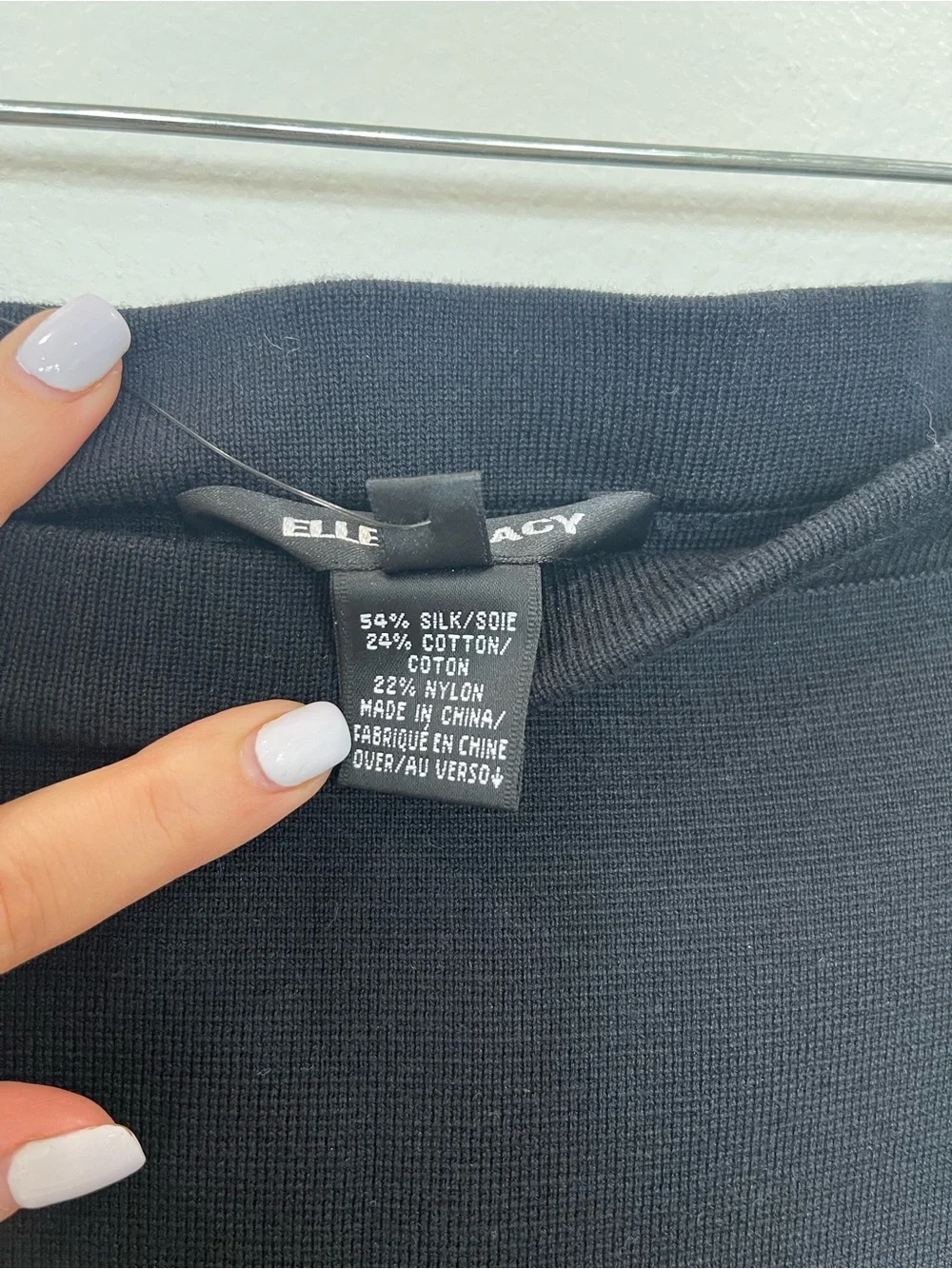 Ellen Tracy Black Timeless Pencil Skirt- Silk & Cotton Blend - Picture 4 of 5